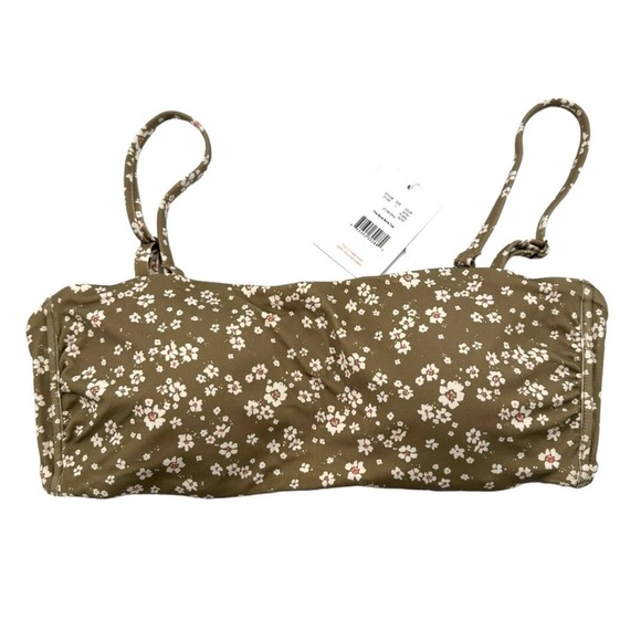 Andie Swim The Bora Bora Bandeau Bikini Top- Ditsy Floral Olive - Picture 3 of 6